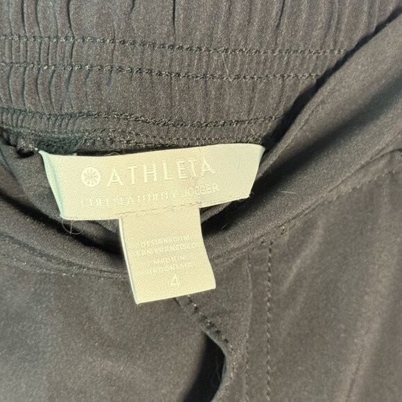 Athleta Chelsea Utility Jogger Womens Size 4 Black Elastic Waist Stretch Cargo P - Picture 6 of 7